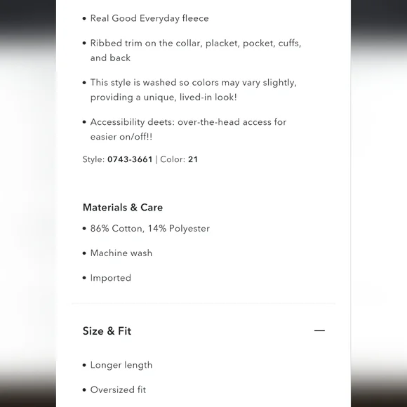 Aerie Chorewear Popover Sweatshirt In Stone Harbor Size XL - Picture 8 of 8